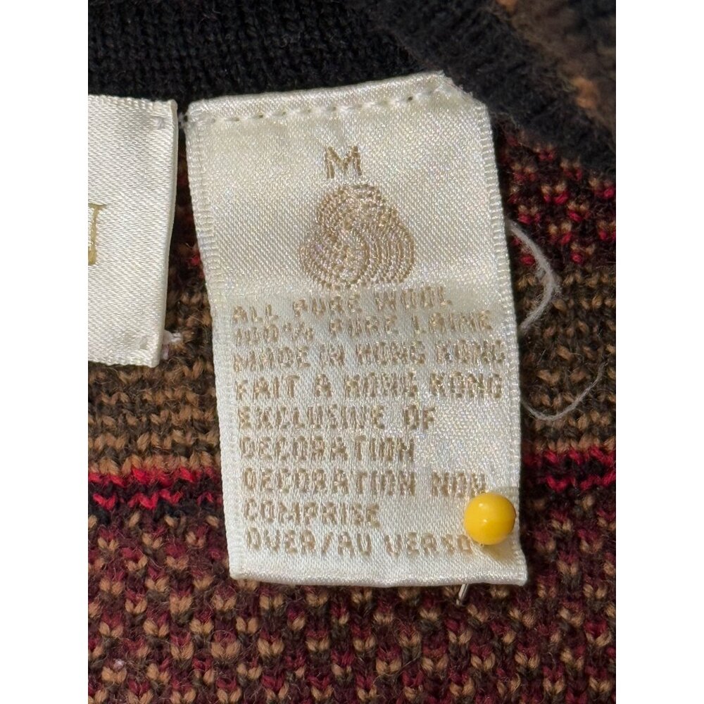 Dana Buchman Women's Wool Cardigan Sweater Button-Up Vintage Nordic Size M - Picture 7 of 8